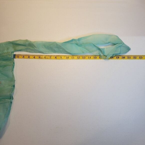 VINTAGE 50s Hostess Waist Apron Sheer Blue Sheer Ruffled - Picture 12 of 12